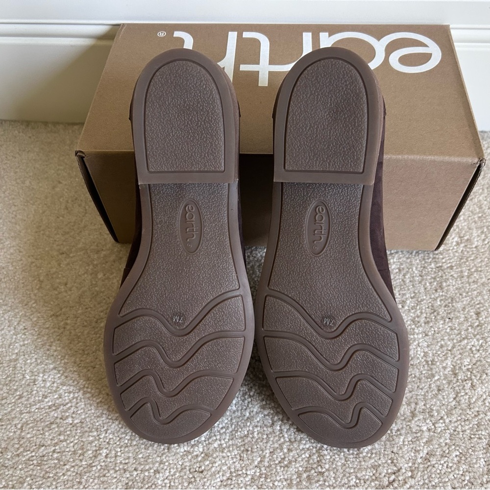 NIB $119 EARTH ELONA GENUINE WOVEN LEATHER LOAFERS - DARK BROWN - 7M - Picture 4 of 6